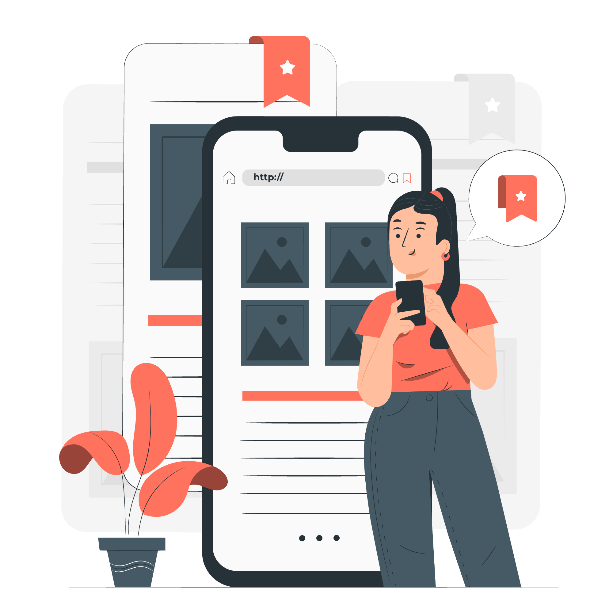 Person browsing a managed website on a phone
