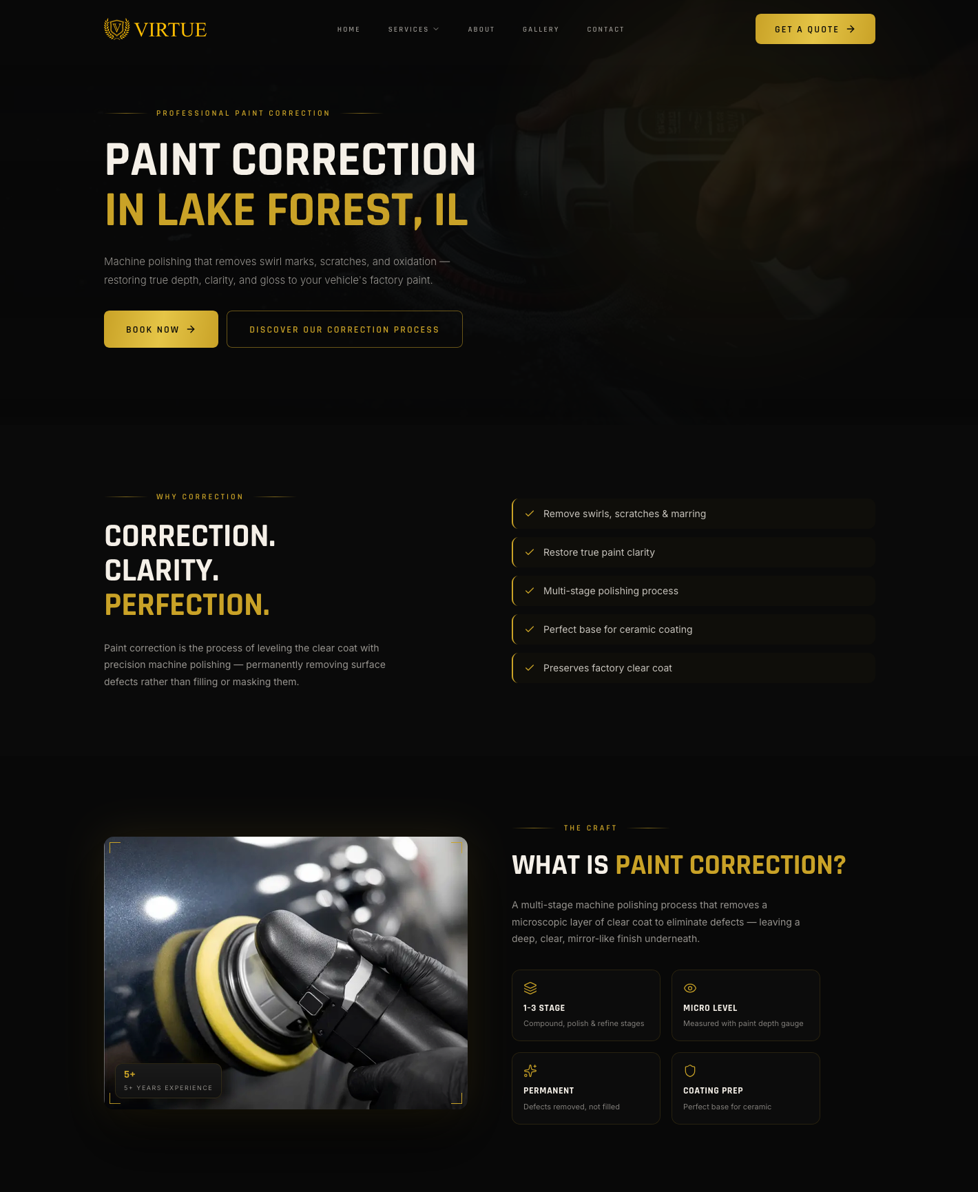 Example Orbit website — Virtue Auto paint correction site