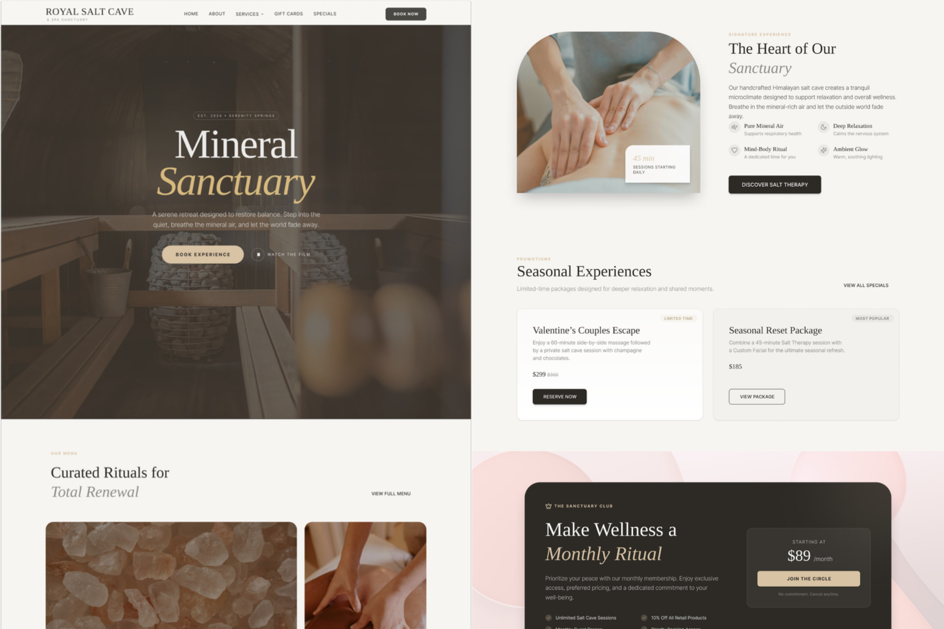 Royal Salt Cave website design by Profueled